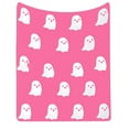 thumbnail image 1 of Herrnalise Pink Ghost Blanket,Reversible Super Soft Pink and White Halloween Blanket,Cute Halloween Throw Blanket All Seasons Blankets for Bedroom Living Room Sofa, 1 of 8