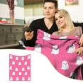 thumbnail image 1 of Herrnalise Pink Ghost Blanket,Reversible Super Soft Pink and White Halloween Blanket,Cute Halloween Throw Blanket All Seasons Blankets for Bedroom Living Room Sofa, 1 of 8