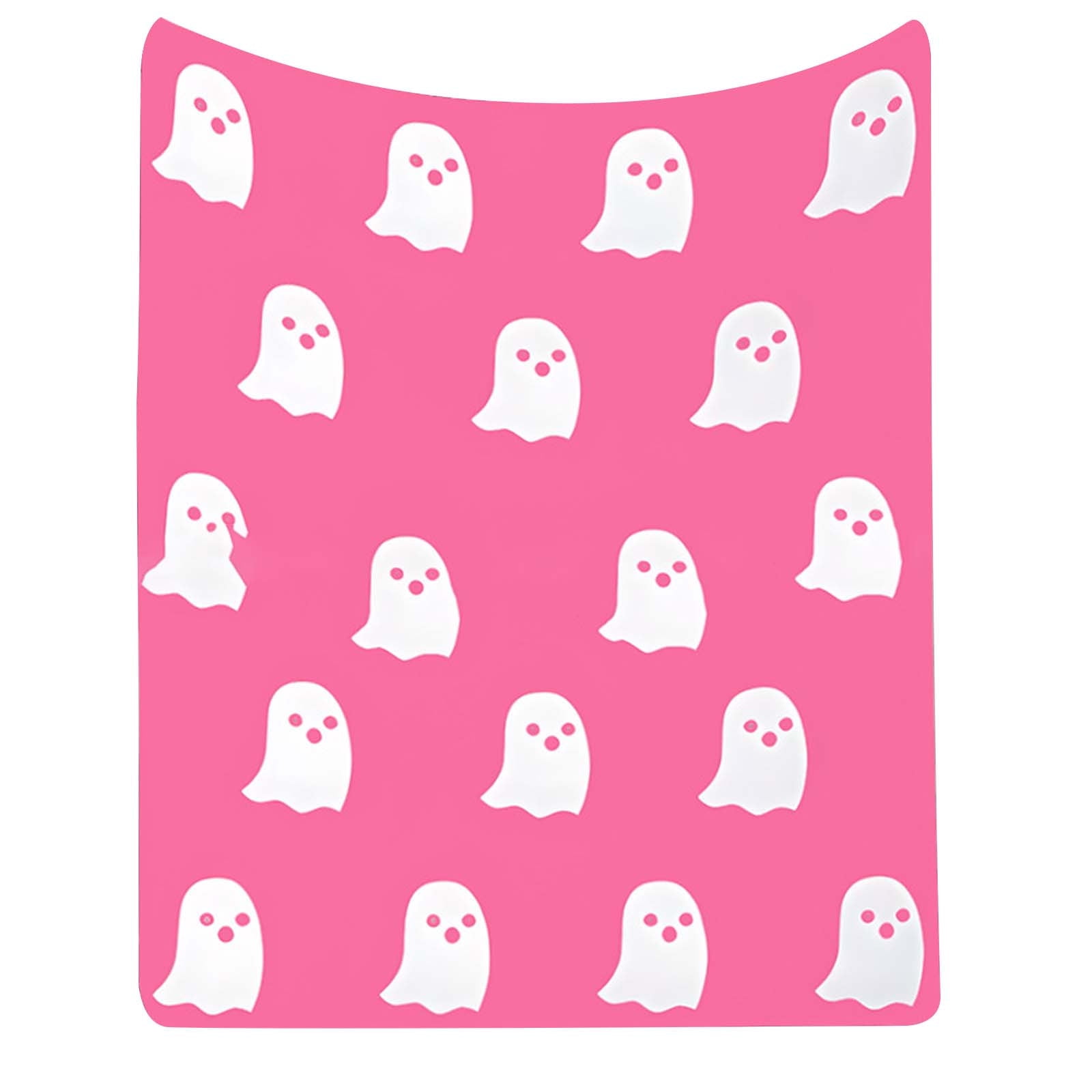 Herrnalise Pink Ghost Blanket,Reversible Super Soft Pink and White