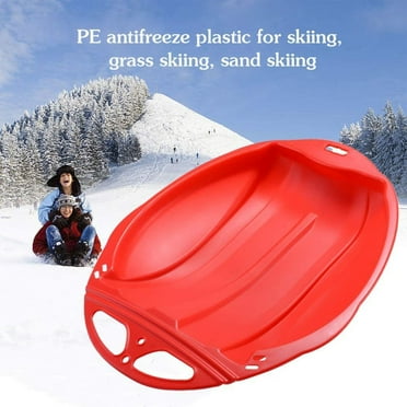 Herrnalise Plastic Snow Sleds for Kids and Adult, Durable Downhill Sprinter Toboggan Snow Sled with 2Handles, Winter Lightweight Sled ,Outdoor Skiing Board Snow Grass Sand Board