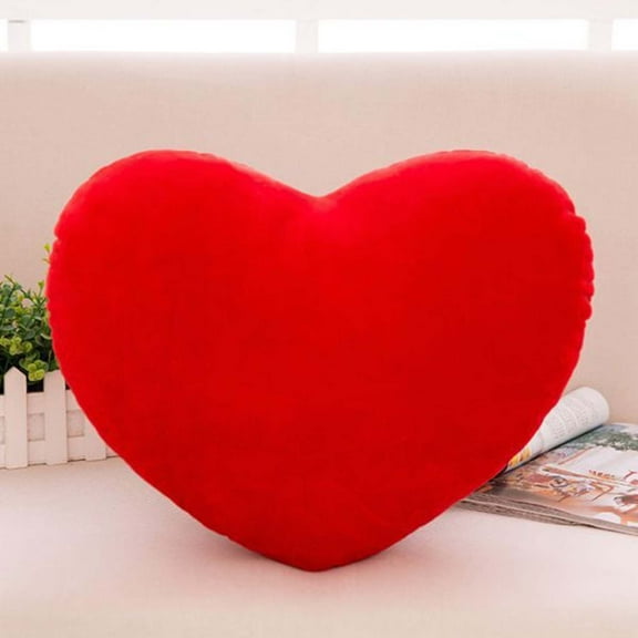 Herrnalise Plush Heart Pillow Cute Heart Shaped Pillow Decorativos Perfect Size Throw Pillow Filled Plush Heart Shaped Cushions Children Friends Loved Ones Valentine Day, Birthday (Red)