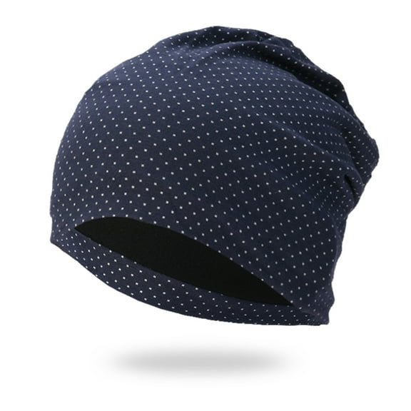 Herrnalise Polka Cotton Hat Thickened Plus Velvet Pullover Hat Warm Ear Protection Cap