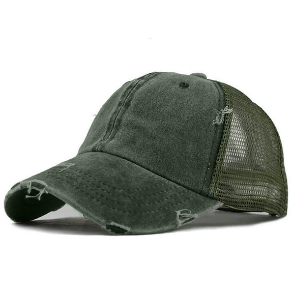 Herrnalise Ponytail Messy Buns Trucker Plain Baseball Visor Cap Unisex Hat