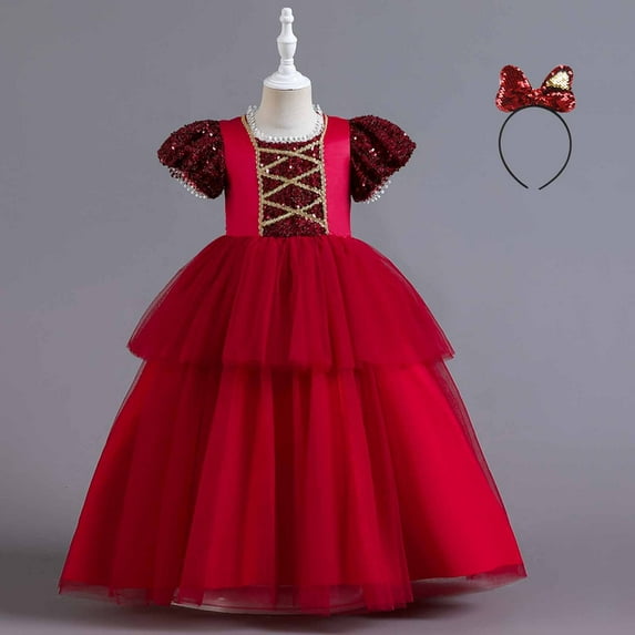 Herrnalise Princess Costume Halloween Birthday Fancy Party Dress Up Pageant Gown for Girls , 5-14 Years