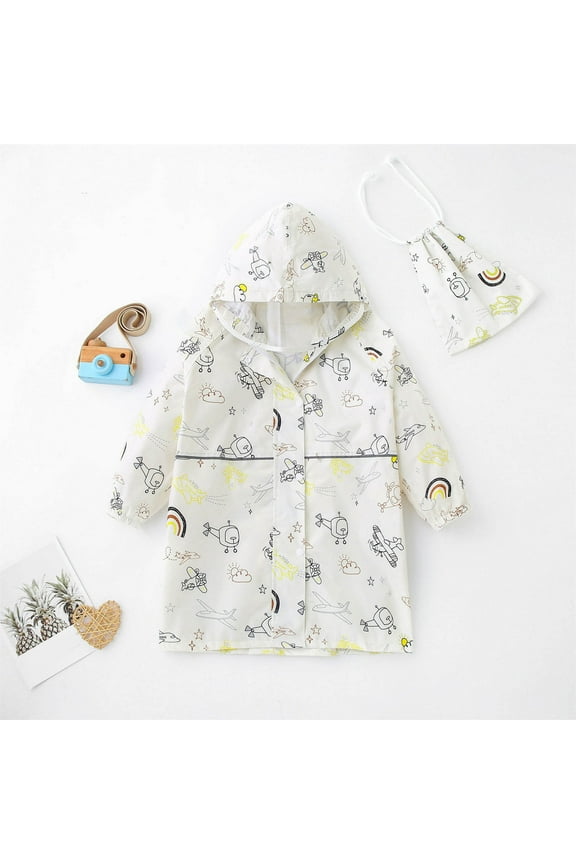 Rain Poncho Kids,Toddler Poncho with Hood,Waterpoof Rain Jacket Coat ,3D Cartoon Children Rainwear for Girl Boy，With Pouch For 4 Years