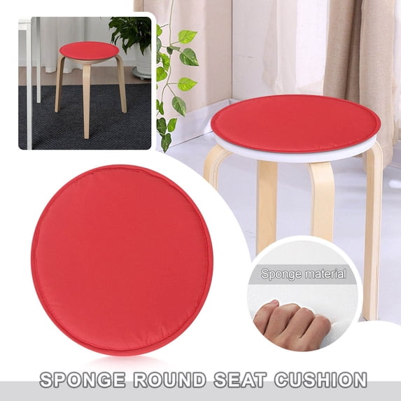 Herrnalise Round Stool Chair Cushions for Kitchen Dining Seat Pads Non Slip Cushions Pad for High Stool Chairs Bistro Bar Seat 12 Inch,Red
