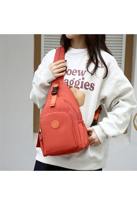 Sling Backpack Travel Hiking Daypack, Crossbody Convertible Sling Bag with Front Pocket One Shoulder Chest Bag,Orange