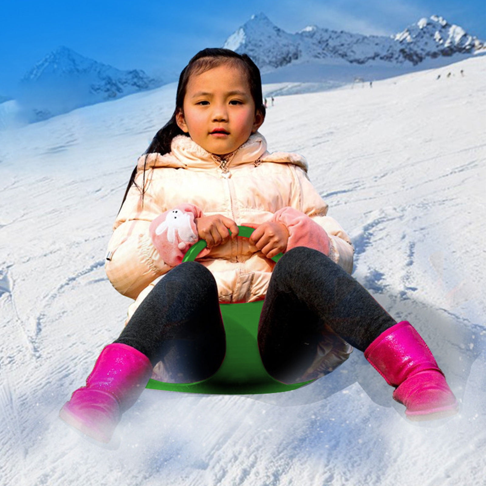 Herrnalise Snow Sled Board for Kids Outdoor Winter Plastic Skiing