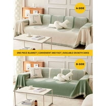 Herrnalise Sofa Covers Chenille Couch Covers,Furniture Covers,Couch Cushion Covers,Sectional Couch Covers for L Shaped Pet Couch Protector with Tassel Soft,Washable 60×71 inch