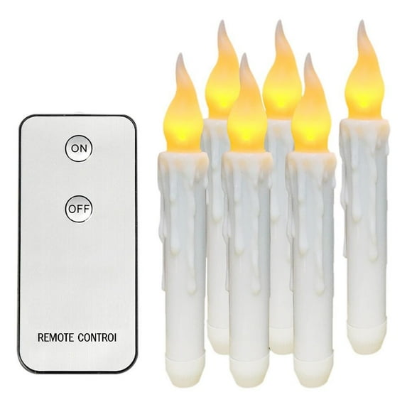 Herrnalise Storage on Clearance Remote Control 6PCS Battery Operated Flameless LED Taper Candles Lights