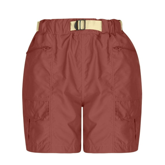 Herrnalise Straight short Jeans for Women Women's Fashion Casual Solid Color High Waist Cargo Pants A-Line Loose Wide Leg Zipper Pocket Quick Drying Short Pants Belt Included