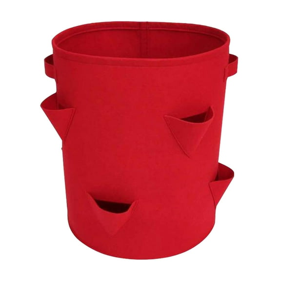 Herrnalise Strawberry Planter- 8 Planting Holes Hanging Strawberry Planter Hanging Planter,Sturdy Hanging Handle Thickened Breathable Felt Cloth for Tomato Hot Peppers Vegetables