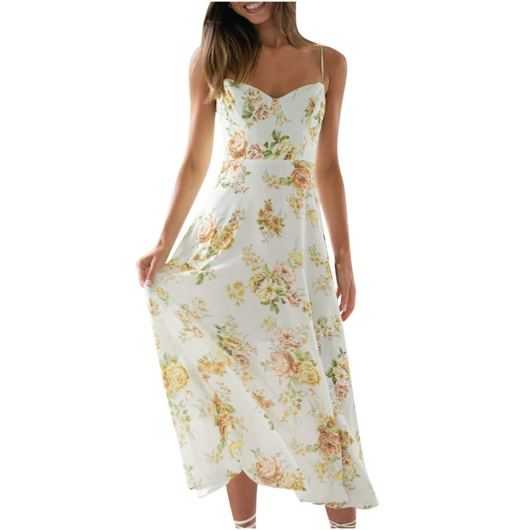 Sexy Floral Cross Straps V Neck Printed Dress Dresses Sexy Floral Cross Straps V Neck Printed Dress Dresses