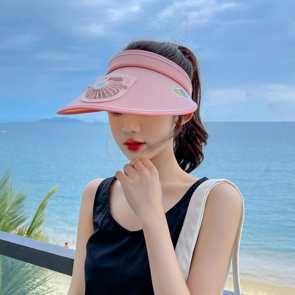 Herrnalise Summer Sun Protection Fashion USB Charging Fan Cap Empty Top Hat Retractable Elastic Cord Outdoor Sun-hat