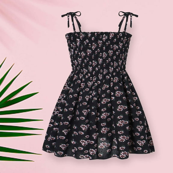 Herrnalise Summer Toddler Baby Girls Sleeveless Sling Dress Graphic Print Children's Clothing kids clothes