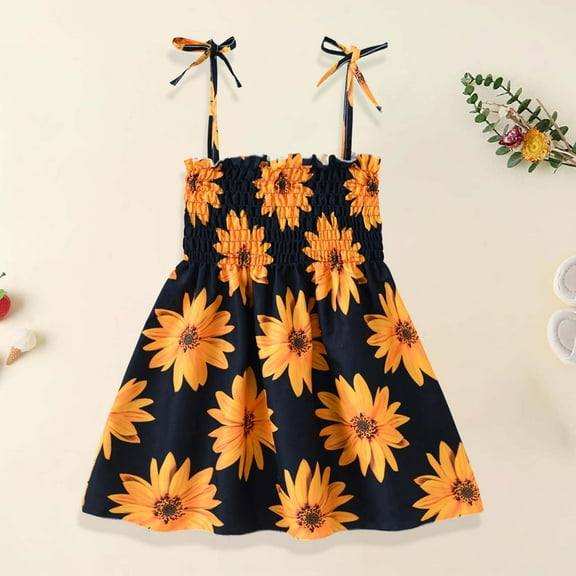 Herrnalise Summer Toddler Baby Girls Sleeveless Sling Dress Graphic Print Children's Clothing summer sale !