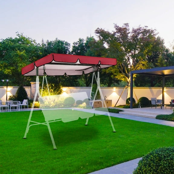 Herrnalise Swing Canopy Replacement Top for Swing Chair,All Weather Protection Waterproof Swing Cover,190T Polyester Deluxe Outdoor Garden Patio Swing Canopy Replacement,Red
