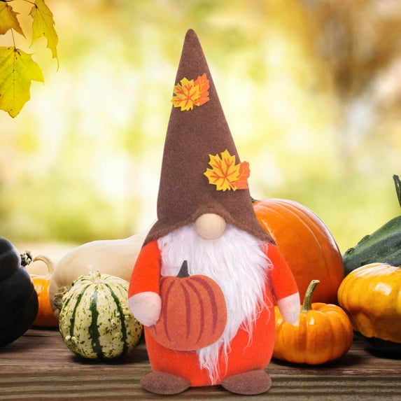 Herrnalise Thanksgiving Day Autumn Gnomes Plush Decoration,Handmade Holiday Gnomes Fall Decor Indoor,Pumpkin Acorn Corn Gonk Harvest Festival Autumn Ornament for Home