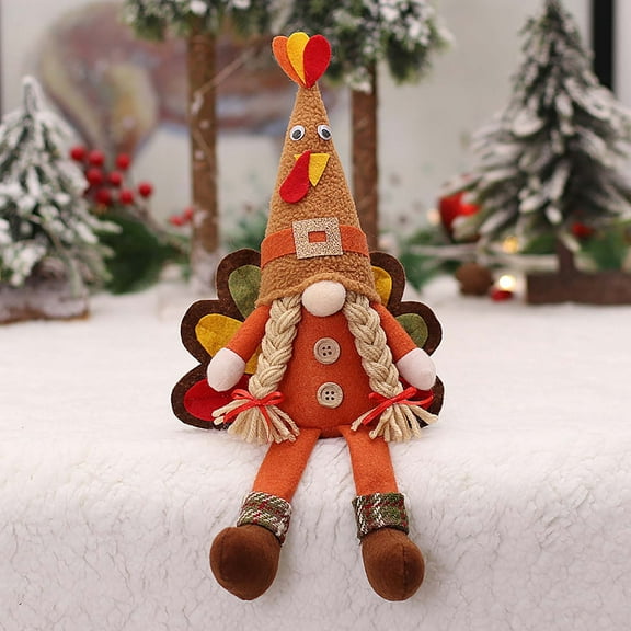Herrnalise Thanksgiving Gnome Plush turkey Couple Dolls Handmade Mr & Mrs Swedish Tomte Fall Gnomes for Table Ornaments Gift Home Autumn Thanksgiving Harvest Party Supplies Decorations