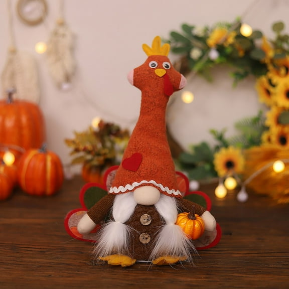 Herrnalise Thanksgiving Plush Turkey Doll Office Desk Decorations Dining Table Decoration Plush Baby Doll Fall Turkey Figurines Turkey Couple Doll Plush Gnome Turkey Decorative Turkey