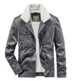 thumbnail image 1 of Herrnalise The New Fashion Casual Winter Lapel Casual Jacket And Velvet Padded Jacket Long Sleeve Hoodless Casual Outwear & Jackets Gray, 1 of 6
