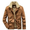 thumbnail image 1 of Herrnalise The New Fashion Casual Winter Lapel Casual Jacket And Velvet Padded Jacket Long Sleeve Hoodless Casual Outwear & Jackets Khaki, 1 of 9