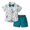 thumbnail image 1 of Herrnalise Toddler Baby Boy Clothes Set Short Sleeve Shirt Shorts Set Summer Outfits 2 Piece Kids Suit Infant FloralHawaiian Outfit, 1 of 7