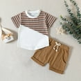 thumbnail image 1 of Herrnalise Toddler Baby Boy Clothes Short Sleeve T Shirt Top Boys Shorts Cute Summer Outfit 2Pcs Set 0-3T, 1 of 9
