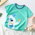 thumbnail image 1 of Herrnalise Toddler Baby Boys Girl Summer Short Sleeve Cartoon print T Shirt Round Neck Shirt Comfy Cotton Top Solid Shirts 6M-6T, 1 of 4