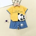 thumbnail image 1 of Herrnalise Toddler Baby Boys Girl Summer Short Sleeve Comfy Outfit,Infant Kid Cartoon Print Short Sleeve Shirt Top+shorts Suits Cute Clothing Set Casual Outfits Set 6M-6T, 1 of 4