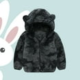 thumbnail image 1 of SDJMa Toddler Baby Boys Girls Stripe Camouflage Plush Cute Bear Ears Winter Hoodie Thick Coat Jacket, 1 of 9