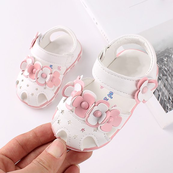 Herrnalise Toddler Baby Girls Cute Shoes Hollow Out Soft Kids Flowers Non-slip Sandals clearance under $10 !