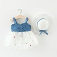 thumbnail image 1 of Herrnalise Toddler Baby Kids Girl Sleeveless Strap Bow Flowers Tulle Princess Dresses Hat, 1 of 6