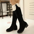 thumbnail image 1 of QISIWOLE Women Warm Tassel Knee Boots Thick Warm High Boots Large Size Student Shoe Boots Sales, 1 of 5
