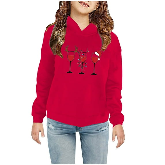 Herrnalise Toddler Boys Christmas Sweatshirts Hoodies Christmas Prints Pullover Tops Kids Hooded Sweaters Xmas Outerwear