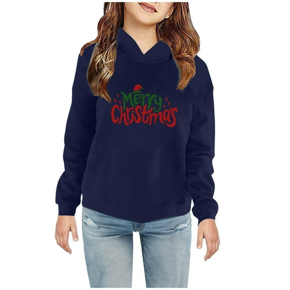 Herrnalise Toddler Boys Christmas Sweatshirts Hoodies Christmas Prints Pullover Tops Kids Hooded Sweaters Xmas Outerwear