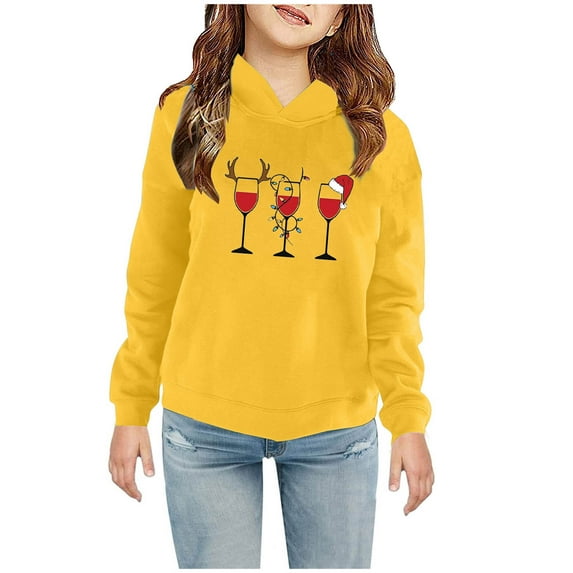 Herrnalise Toddler Boys Christmas Sweatshirts Hoodies Christmas Prints Pullover Tops Kids Hooded Sweaters Xmas Outerwear