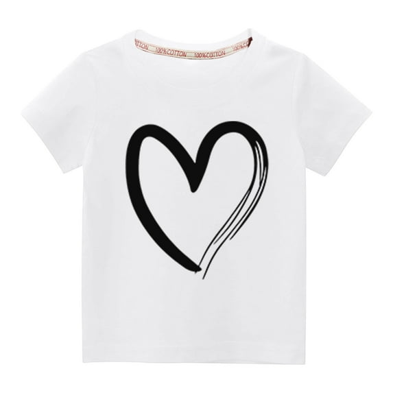 Herrnalise Toddler Girl Boy Valentines Day Shirt Cute Love Heart T-Shirts Kids Valentine's Day Shirts 2-10 Years