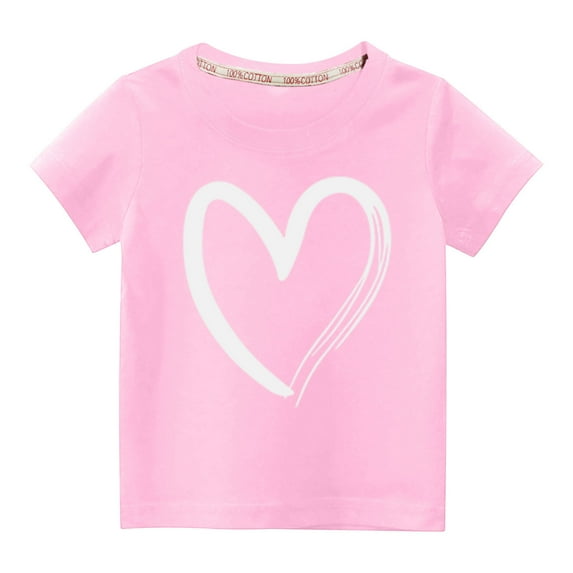 Herrnalise Toddler Girl Boy Valentines Day Shirt Cute Love Heart T-Shirts Kids Valentine's Day Shirts 2-10 Years