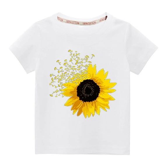 Herrnalise Toddler Girl Boy Valentines Day Shirt Cute SunFlowers T-Shirts Kids Valentine's Day Shirts 2-10 Years