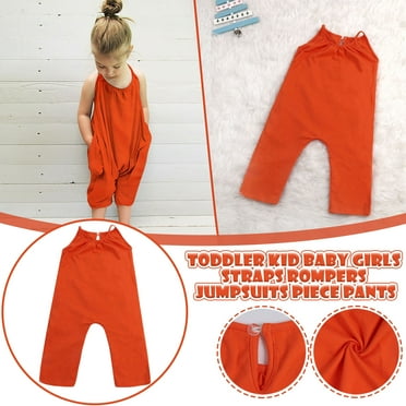 Herrnalise Toddler Girls Baby Kids Jumpsuit Solid Color Romper Summer Outfits