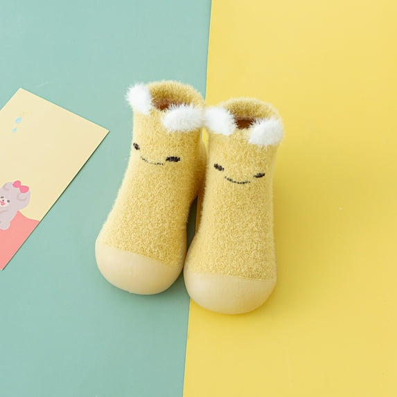 SDJMa Toddler Girls Boys Socks Breathable Kids Non-slip Cartoon Plus Velvet Thicken Indoor Toddler Shoes