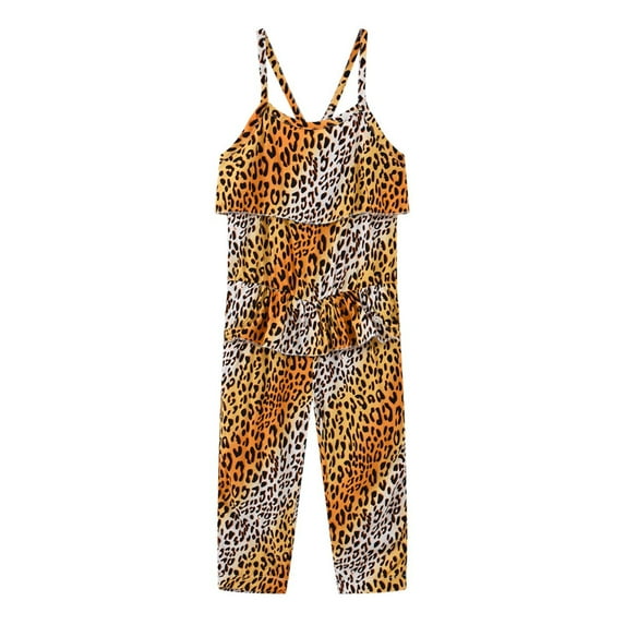 Herrnalise Toddler Girls Kids Jumpsuit One Piece Leopard Zebra Playsuit StrapRomper Summer Outfits Clothes