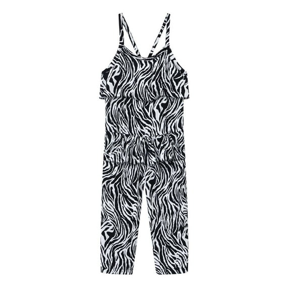 Herrnalise Toddler Girls Kids Jumpsuit One Piece Leopard Zebra Playsuit StrapRomper Summer Outfits Clothes