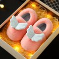 thumbnail image 1 of QISIWOLE Toddler Girls Shoes Plush Wing Keep Warm Non-slip Shoes Soft Cotton Slippers Savings, 1 of 4