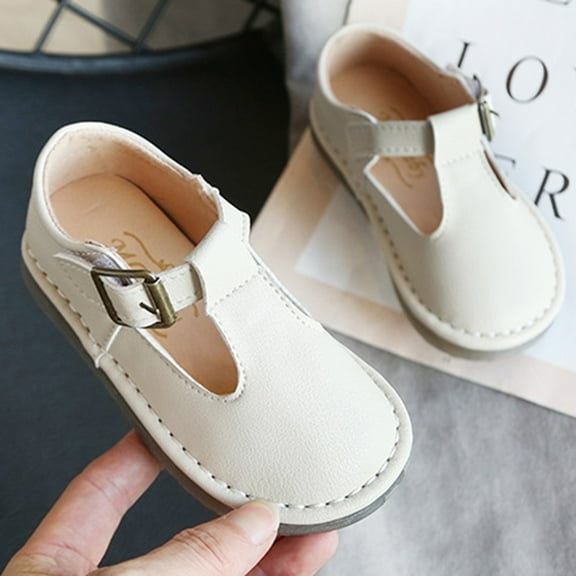 Herrnalise Toddler Infant Kids Baby Girl Boy Soft Leather Flat Buckle British Shoes Sandals