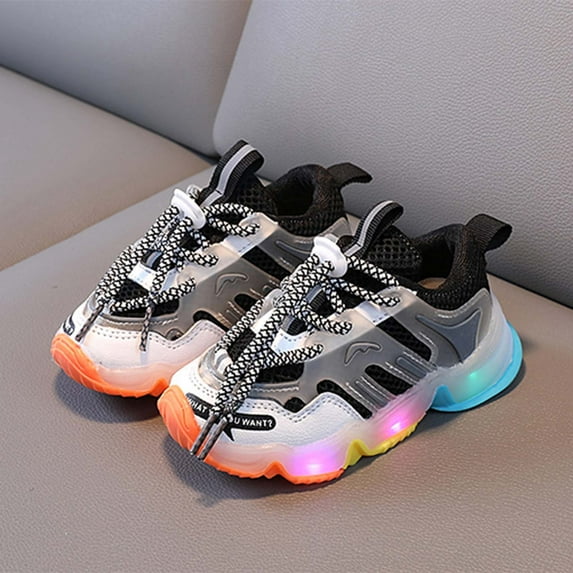 QISIWOLE Toddler Infant Kids Baby Girls Boys LED Light Shoes Casual Shoes Sports Shoes rollbacks