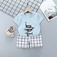 thumbnail image 1 of Herrnalise Toddler Kids Baby Boys Girls Fashion Cute Short Sleeve Cartoon Print Casual Suit, 1 of 3