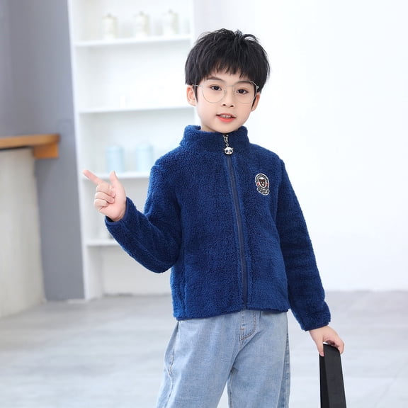 Herrnalise Toddler Kids Baby Boys Girls Fashion Cute Solid Color Windproof Zipper Jacket Keep Warm Coat