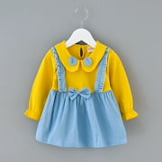 Herrnalise Toddler Kids Baby Girls Cartoon Doll Collar Sling Dress Clothes Outfits